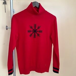 Tommy Hilfiger red snowflake sweater